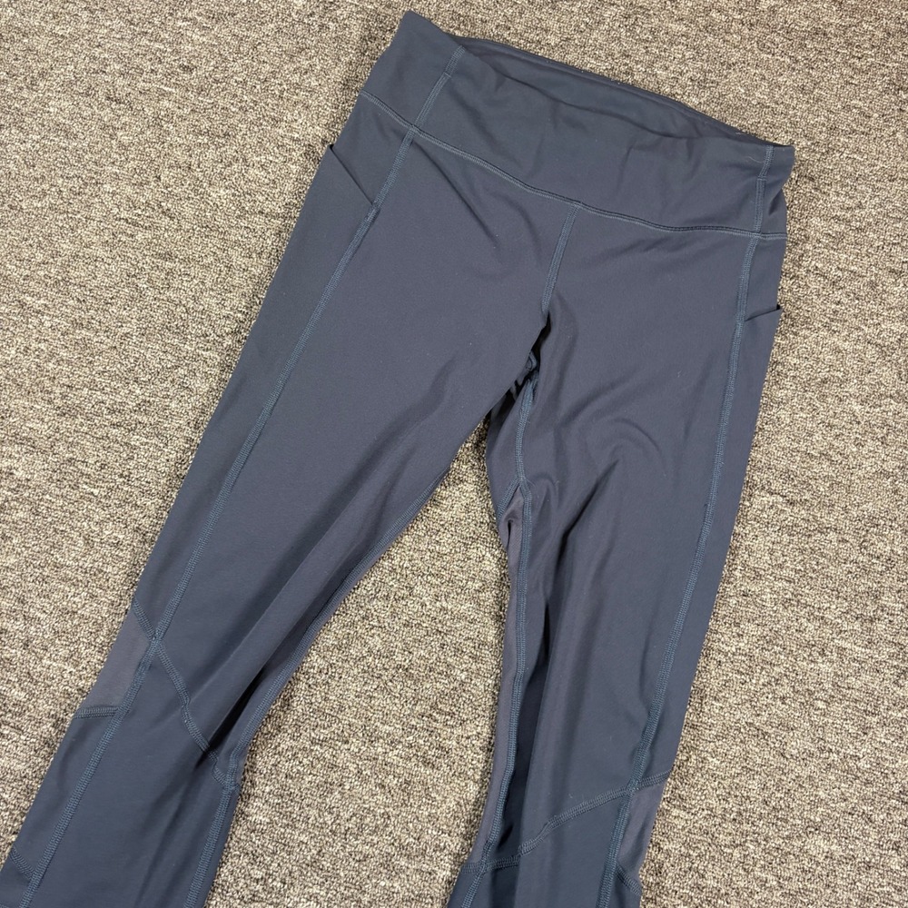 Lululemon Speed Up Crop Leggings Womens 6 Navy Blue Mesh Panel Running Yoga